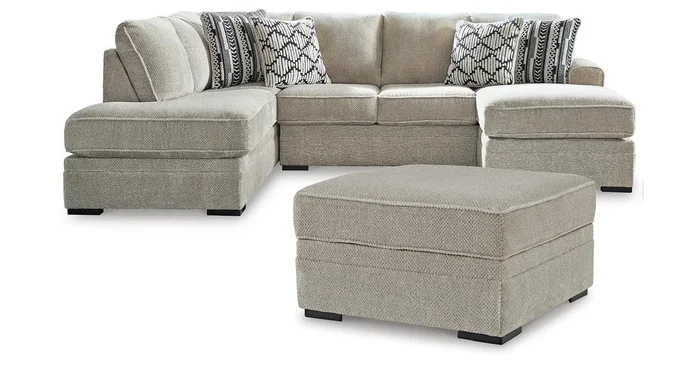 ASHLEY FURNITURE 2-piece Sectional With Ottoman PKG015792 | Home Haven Furniture and Appliance