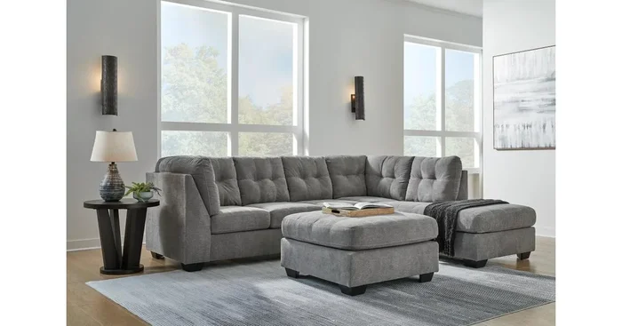 ASHLEY FURNITURE 2-piece Sectional With Ottoman PKG015811 | Home Haven Furniture and Appliance