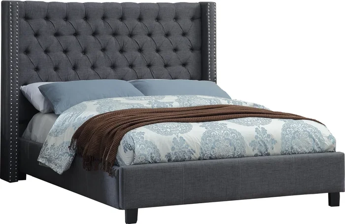 Ashton Grey Linen Queen Bed