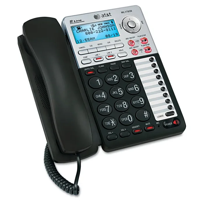 AT&T® Ml17939 Two-Line Speakerphone With Caller Id And Digital Answering System