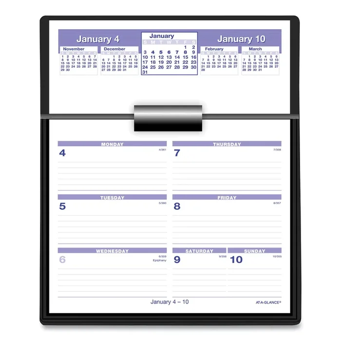 AT-A-GLANCE® Flip-A-Week Desk Calendar and Base, 7 x 5.5, White Sheets, 12-Month (Jan to Dec) 2025