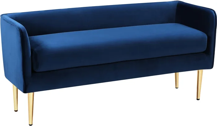 Audrey Navy Velvet Bench