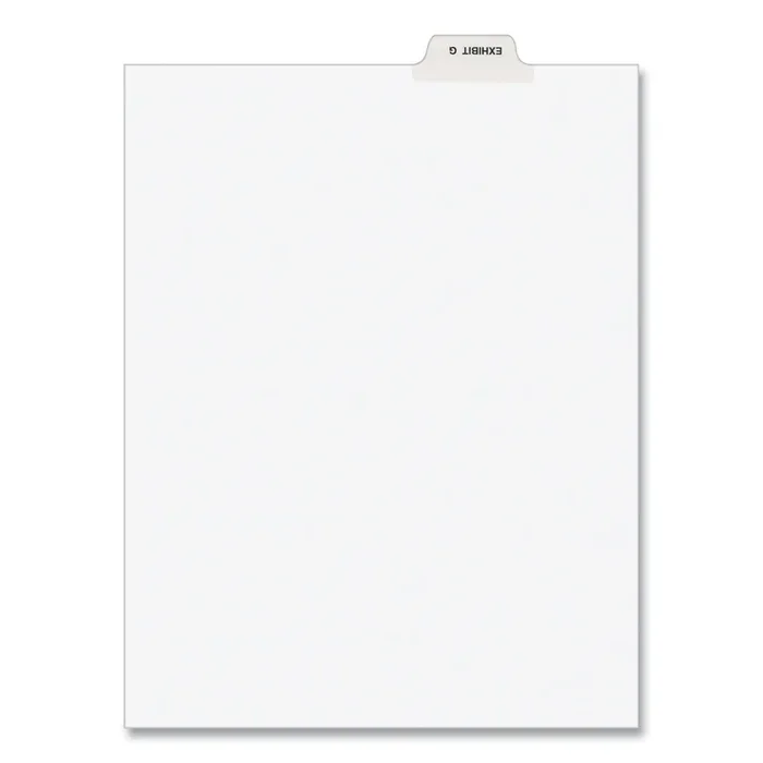 Avery® Avery-Style Preprinted Legal Bottom Tab Divider, 26-Tab, Exhibit G, 11 x 8.5, White, 25/PK
