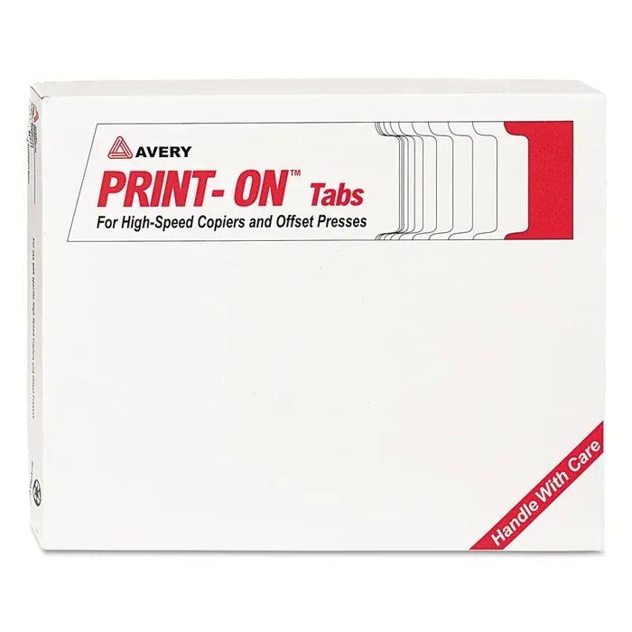 Avery® Customizable Print-On Dividers, For Xerox 4135 Copiers and Docutech, 3-Hole Punched, 5-Tab, 11 x 8.5, White, 30 Sets