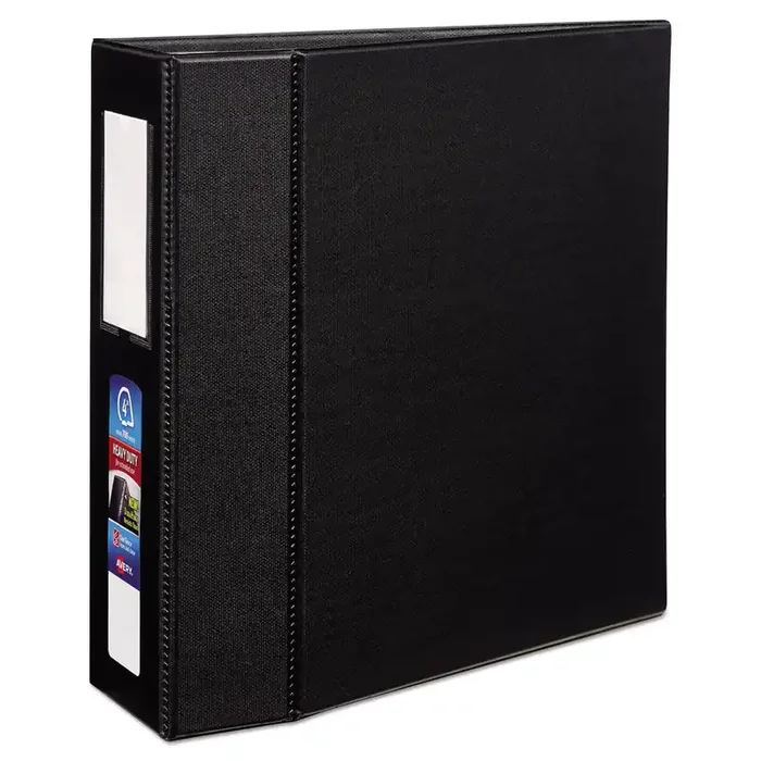 Avery® Heavy-Duty Non-View Binder With Durahinge, Three Locking One Touch Ezd Rings And Spine Label, 4″ Capacity, 11 X 8.5, Black
