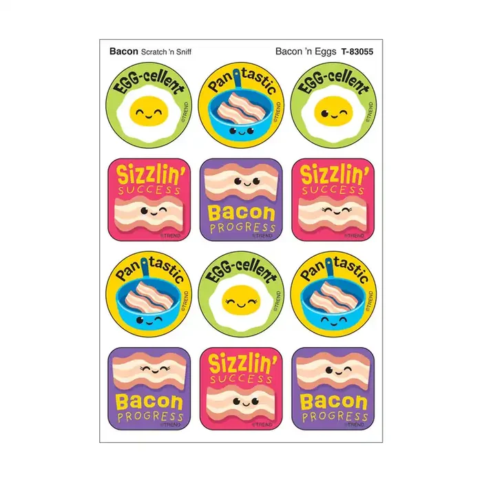 Bacon ‘n Eggs, Bacon scent Scratch ‘n Sniff Stinky Stickers®