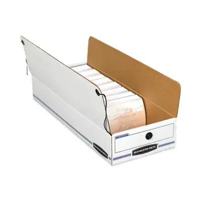 Bankers Box® Liberty Check And Form Boxes, 9.5″ X 23.75″ X 4.5″, White/blue, 12/carton