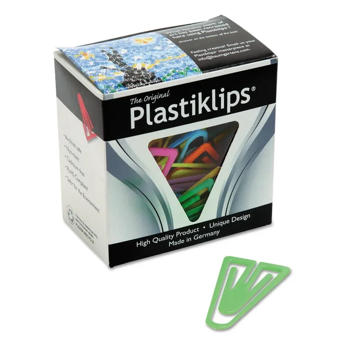 Baumgartens® Plastiklips Paper Clips, Extra Large, Smooth, Assorted Colors, 50/Box