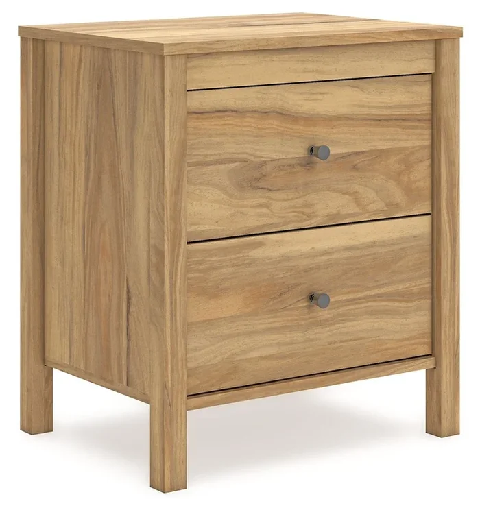 Bermacy – Two Drawer Night Stand – Light Brown