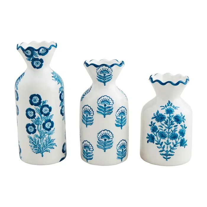 Block Print Bud Vase