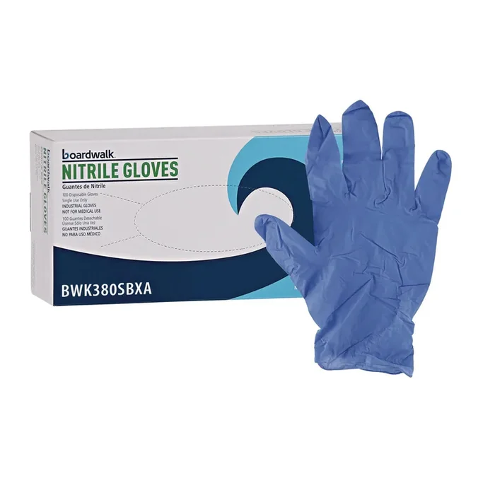 Boardwalk® Disposable General-Purpose Nitrile Gloves, Small, Blue, 4 mil, 100/Box