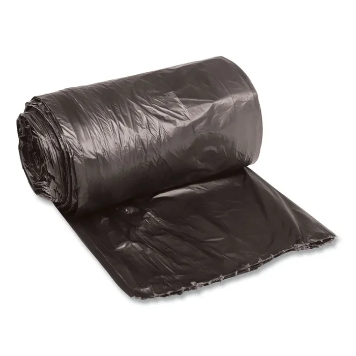 Boardwalk® Low-Density Waste Can Liners, 16 gal, 0.35 mil, 24″ x 32″, Black, Perforated Roll, 50 Bags/Roll, 10 Rolls/Carton