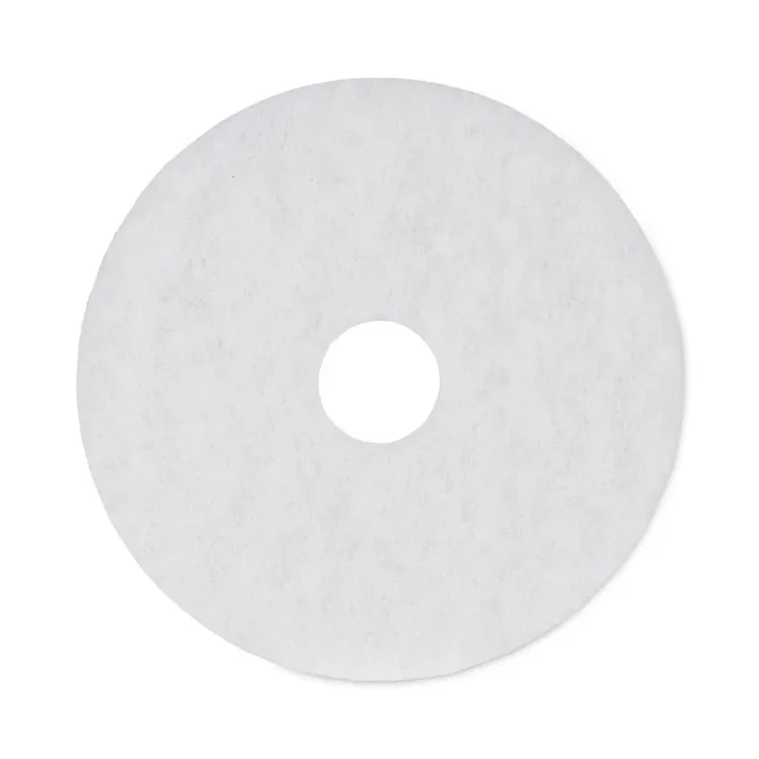 Boardwalk® Polishing Floor Pads, 16″ Diameter, White, 5/carton