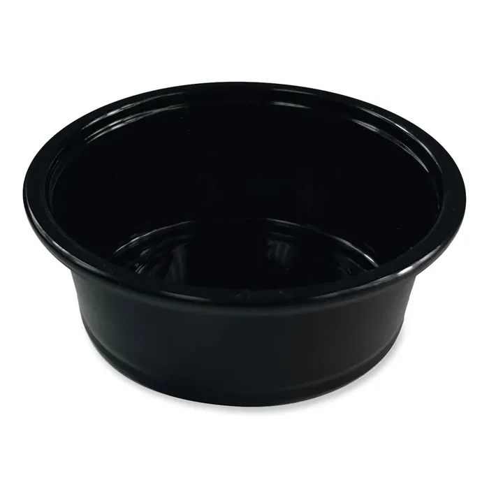 Boardwalk® Souffle/Portion Cups, 1.5 oz, Plastic, Black, 2,500/Carton