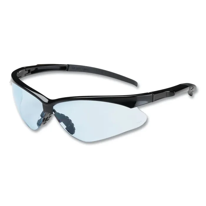 Bouton® Adversary Optical Safety Glasses, Scratch-Resistant, Light Blue Lens, Black Frame
