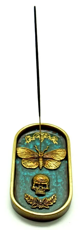 Brass Moth Incense Plate