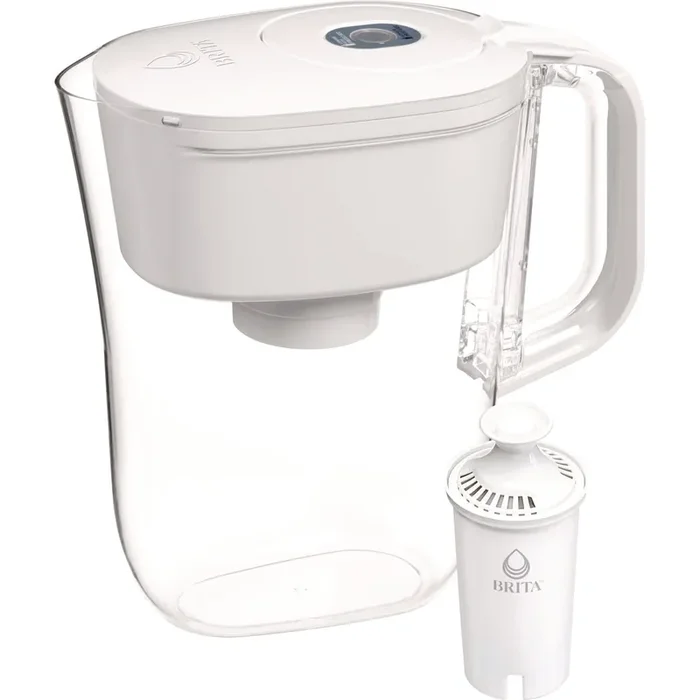 Brita® Small 6-Cup Water Filter Pitcher with 1 Standard Filter, Bright White/Clear, 2/Carton