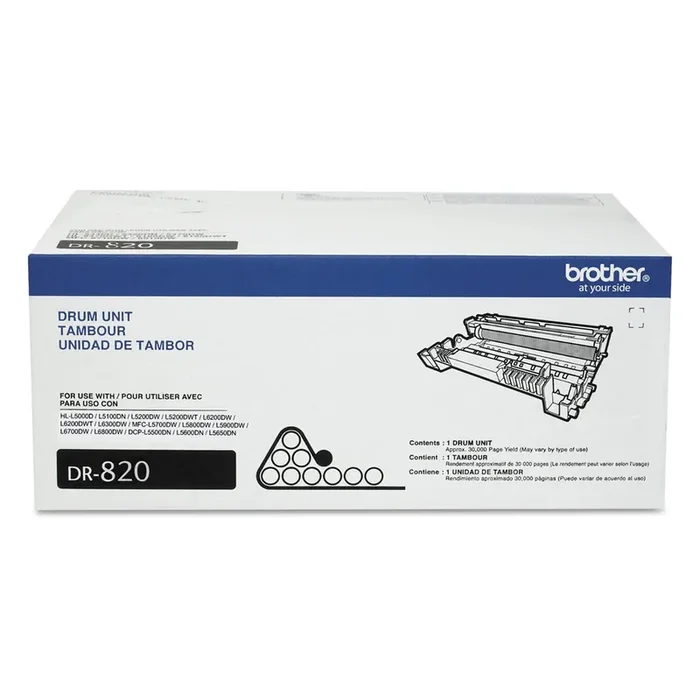 Brother Dr820 Drum Unit, 50,000 Page-Yield, Black