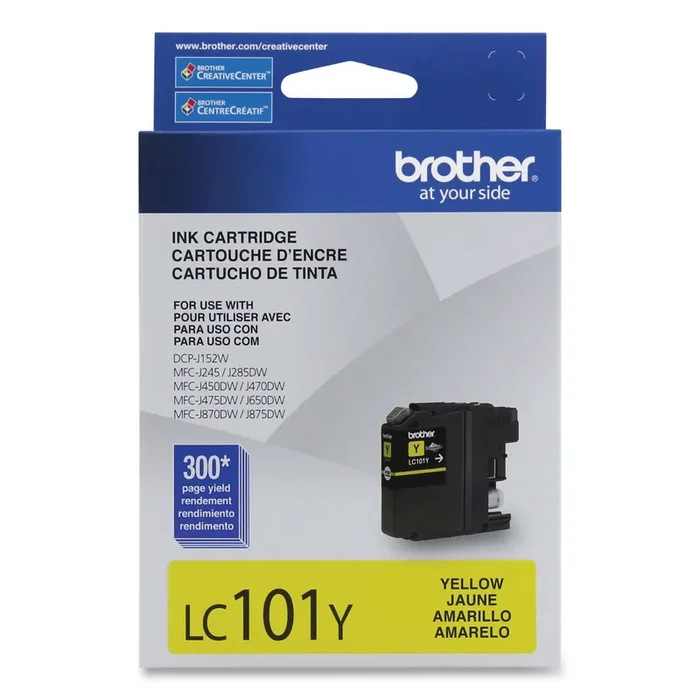 Brother Lc101y Innobella Ink, 300 Page-Yield, Yellow