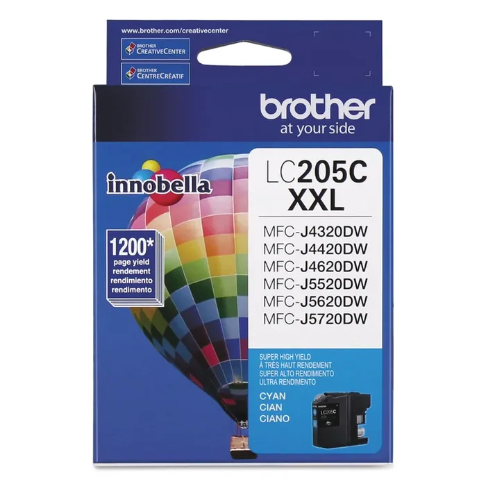 Brother Lc205c Innobella Super High-Yield Ink, 1,200 Page-Yield, Cyan