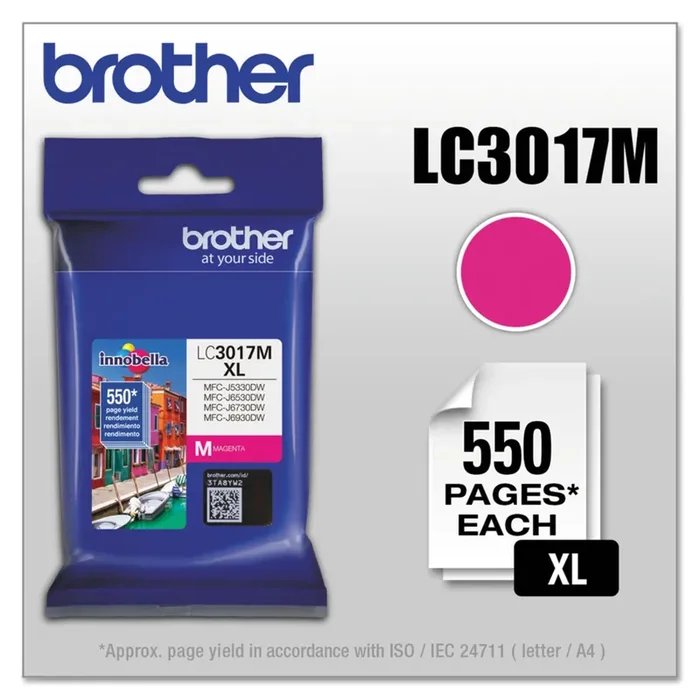 Brother Lc3017m Innobella High-Yield Ink, 550 Page-Yield, Magenta