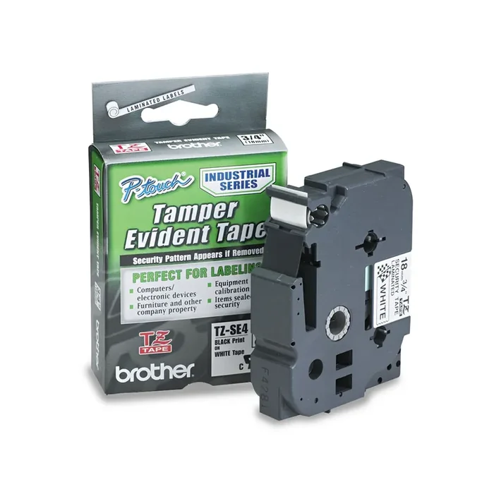 Brother P-Touch® Tz Security Tape Cartridge For P-Touch Labelers, 0.7″ X 26.2 Ft, Black On White