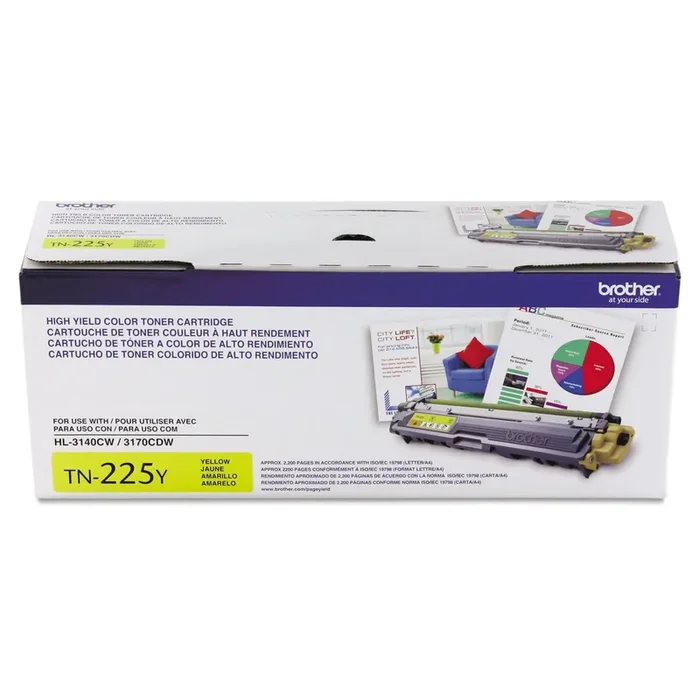 Brother Tn225y High-Yield Toner, 2,200 Page-Yield, Yellow