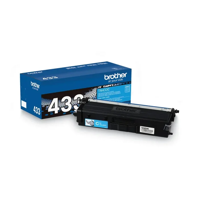 Brother Tn433c High-Yield Toner, 4,000 Page-Yield, Cyan