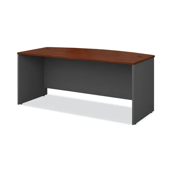 Bush® Series C Collection Bow Front Desk, 71.13″ X 36.13″ X 29.88″, Hansen Cherry/graphite Gray