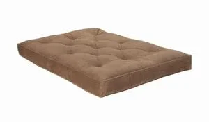 Button Tufted Luxury Futon Pad Brown