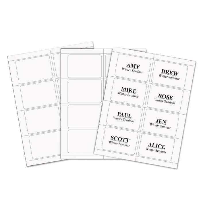C-Line® Laser Printer Name Badges, 3 3/8 X 2 1/3, White, 200/box