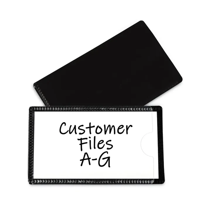 C-Line® Slap-Stick Magnetic Label Holders, Side Load, 4.25 X 2.5, Black, 10/pack