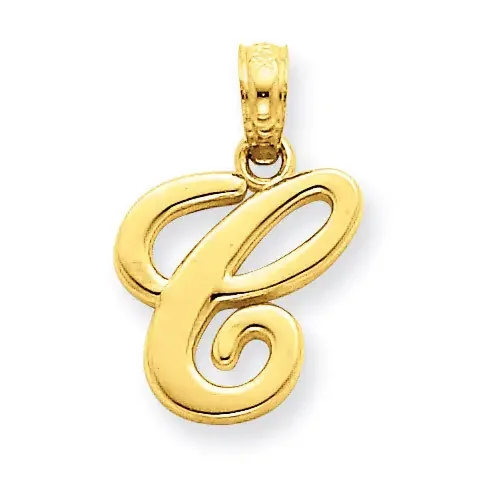 C Script Initial Pendant 14k Gold YC993C