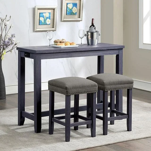 CAERLEON 3 Pc. Counter Ht. Table Set, Blue