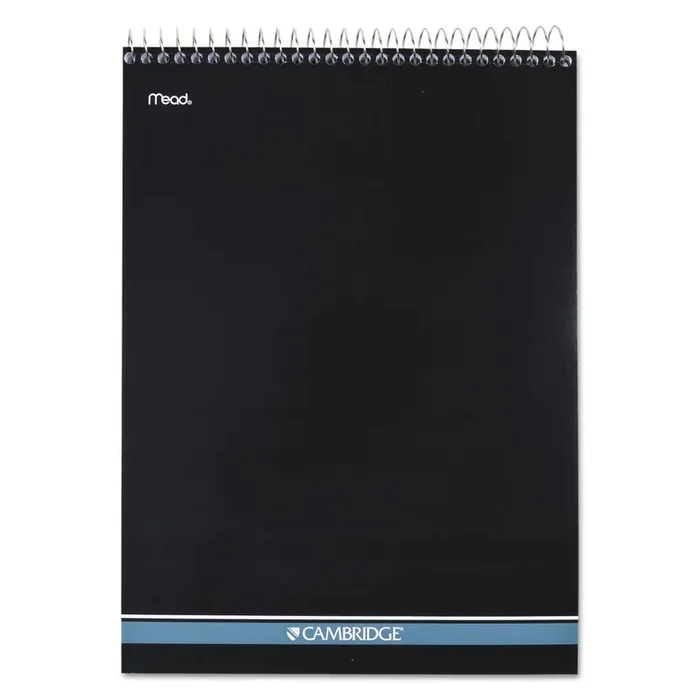 Cambridge® Stiff-Back Wire Bound Notepad, Medium/college Rule, Navy Cover, 70 White 8.5 X 11.5 Sheets