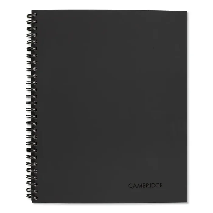 Cambridge® Wirebound Guided Action Planner Notebook, 1-Subject, Project-Management Format, Dark Gray Cover, (80) 11 x 8.5 Sheets