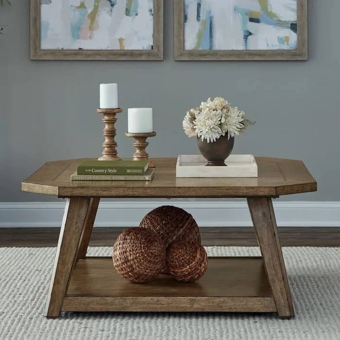 Carolina Park – Octagonal Cocktail Table – Brown
