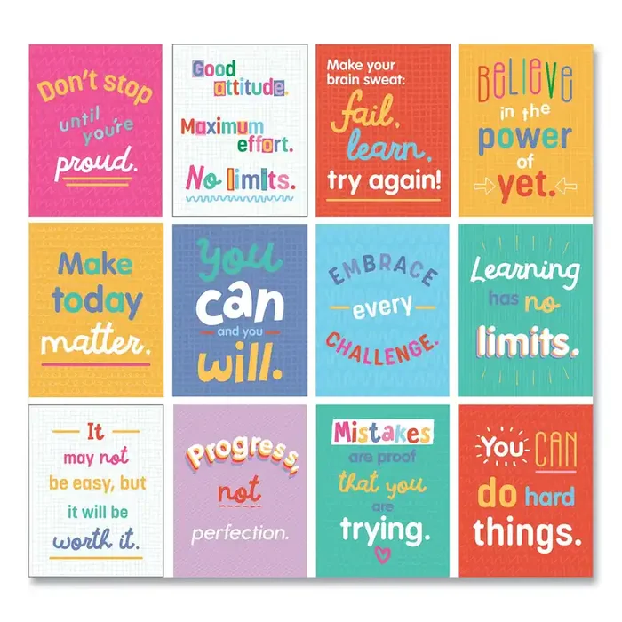 Carson-Dellosa Education Mini Posters, Growth Mindset Quotes, 8.5 x 11, 12/Set