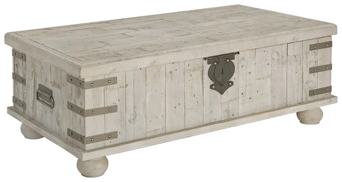 Carynhurst – Lift Top Cocktail Table – White Wash Gray