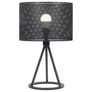 Chapin 19-inch Metal Mesh Drum Shade Table Lamp Black