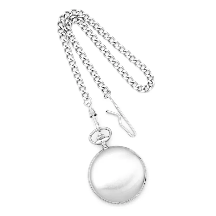Charles Hubert Satin Chrome-finish Off White Dial Pocket Watch XWA549