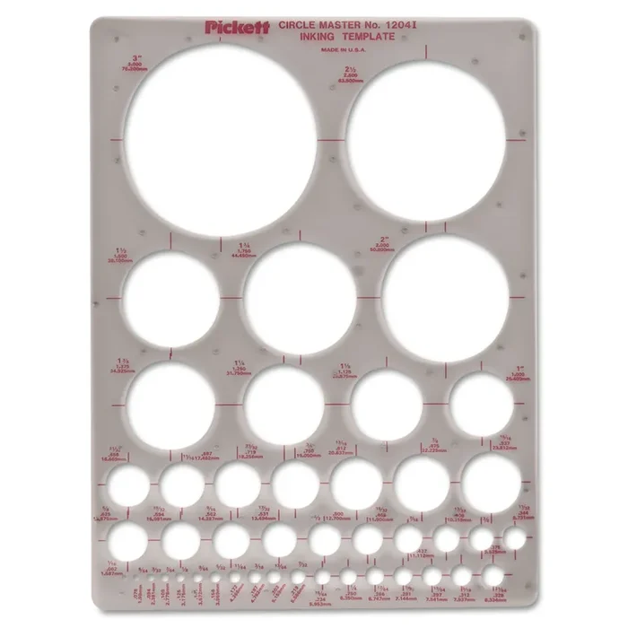Chartpak® Templates, Circles, 7 X 10, Smoke