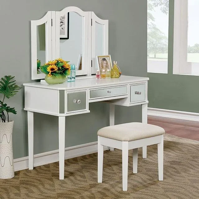 CLARISSE White Vanity w/ Stool