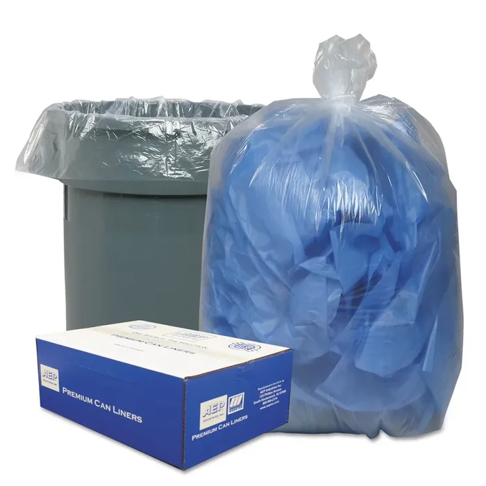 Classic Clear Linear Low-Density Can Liners, 33 gal, 0.63 mil, 33″ x 39″, Clear, 25 Bags/Roll, 10 Rolls/Carton