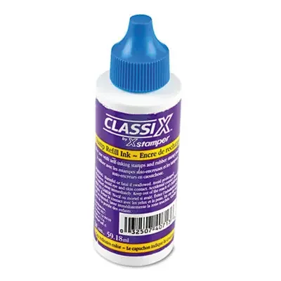 ClassiX® Refill Ink For Classix Stamps, 2 Oz Bottle, Blue