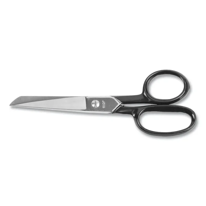 Clauss® Hot Forged Carbon Steel Shears, 7″ Long, 3.13″ Cut Length, Straight Black Handle