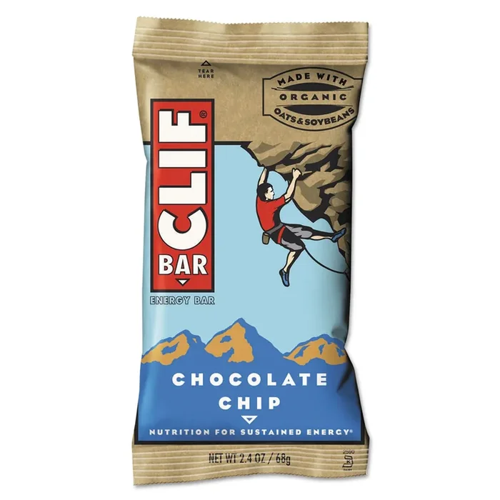 CLIF® Bar Energy Bar, Chocolate Chip, 2.4 Oz, 12/box