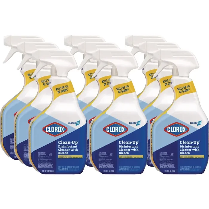 Clorox® CloroxPro Clean-Up Disinfectant Cleaner with Bleach, 32 oz Smart Tube Spray, 9/Carton