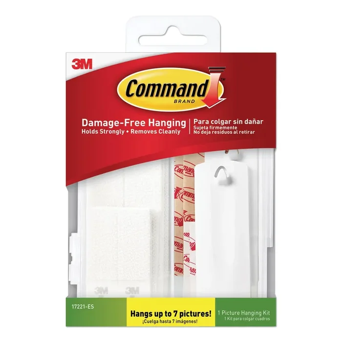 Command™ Picture Hanging Kit, Assorted Sizes, Plastic, White, 1 lb; 4 lb Capacities, 24 Pieces/Pack