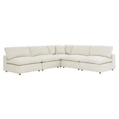 Commix 5-Piece Down Filled Overstuffed Armless Sectional Sofa / EEI-3360